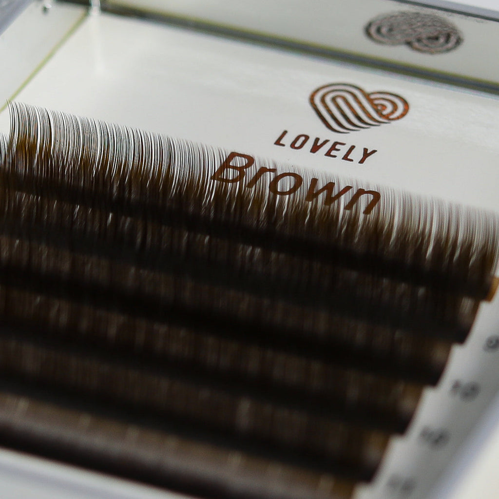 Brown Lash Extensions 20 Lines – C & D Curl | Lovely US